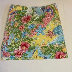 Talbots Floral A-Line Mini Skirt in Pink, Blue & Yellow